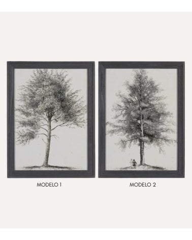 Cuadro Impresión Árbol Vintage de Madera de Abeto