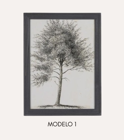 Cuadro Impresión Árbol Vintage de Madera de Abeto