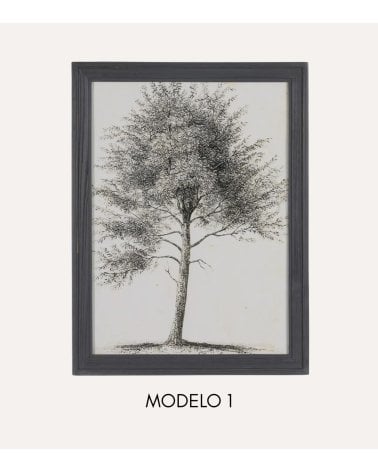 Cuadro Impresión Árbol Vintage de Madera de Abeto