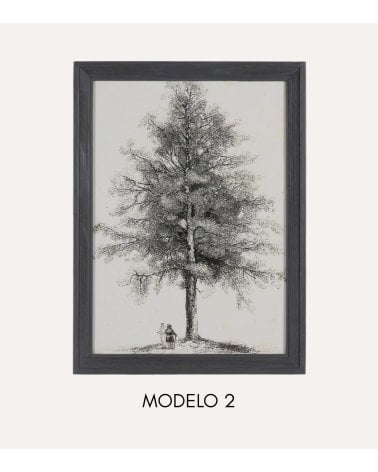 Cuadro Impresión Árbol Vintage de Madera de Abeto