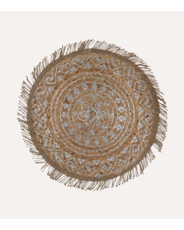 Salvamantel Impreso Plata de Fibra Natural