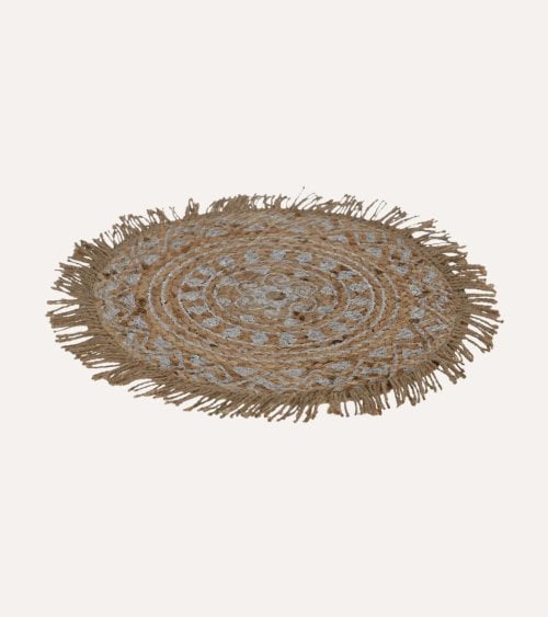 Salvamantel Impreso Plata de Fibra Natural