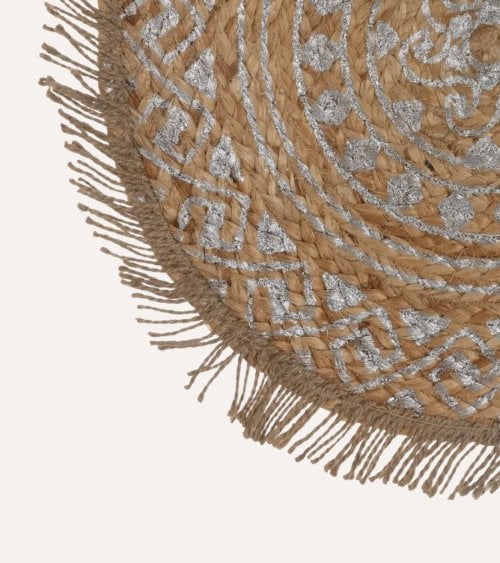 Salvamantel Impreso Plata de Fibra Natural