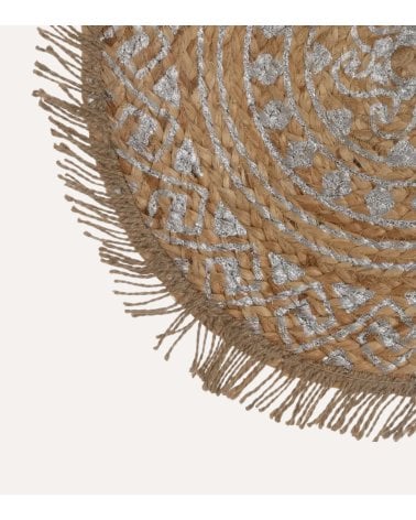 Salvamantel Impreso Plata de Fibra Natural