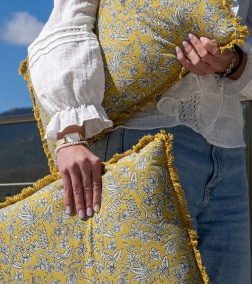 Cojín con Relleno Charlotte de 100% Algodón