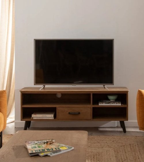 Mueble de TV Paul de Madera de Abeto y Hierro