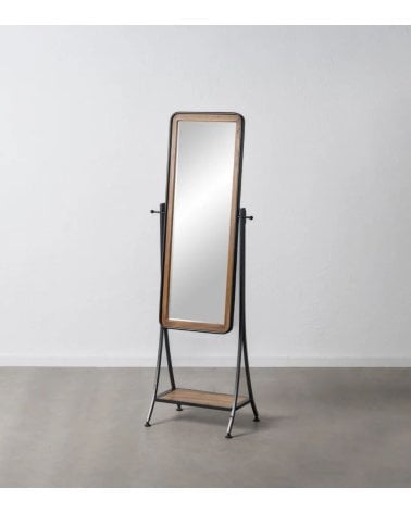 Espejo de Pie Paul de Madera de Abeto y Hierro