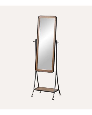 Espejo de Pie Paul de Madera de Abeto y Hierro