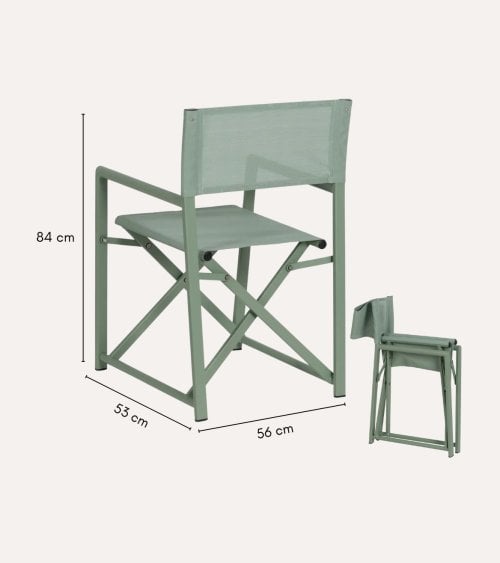 Silla Plegable Estilo Director para Exteriores de Aluminio y Textileno