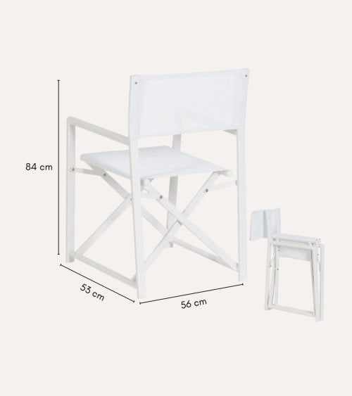 Silla Plegable Estilo Director para Exteriores de Aluminio y Textileno
