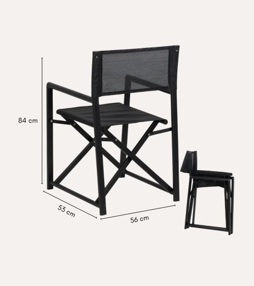 Silla Plegable Estilo Director para Exteriores de Aluminio y Textileno