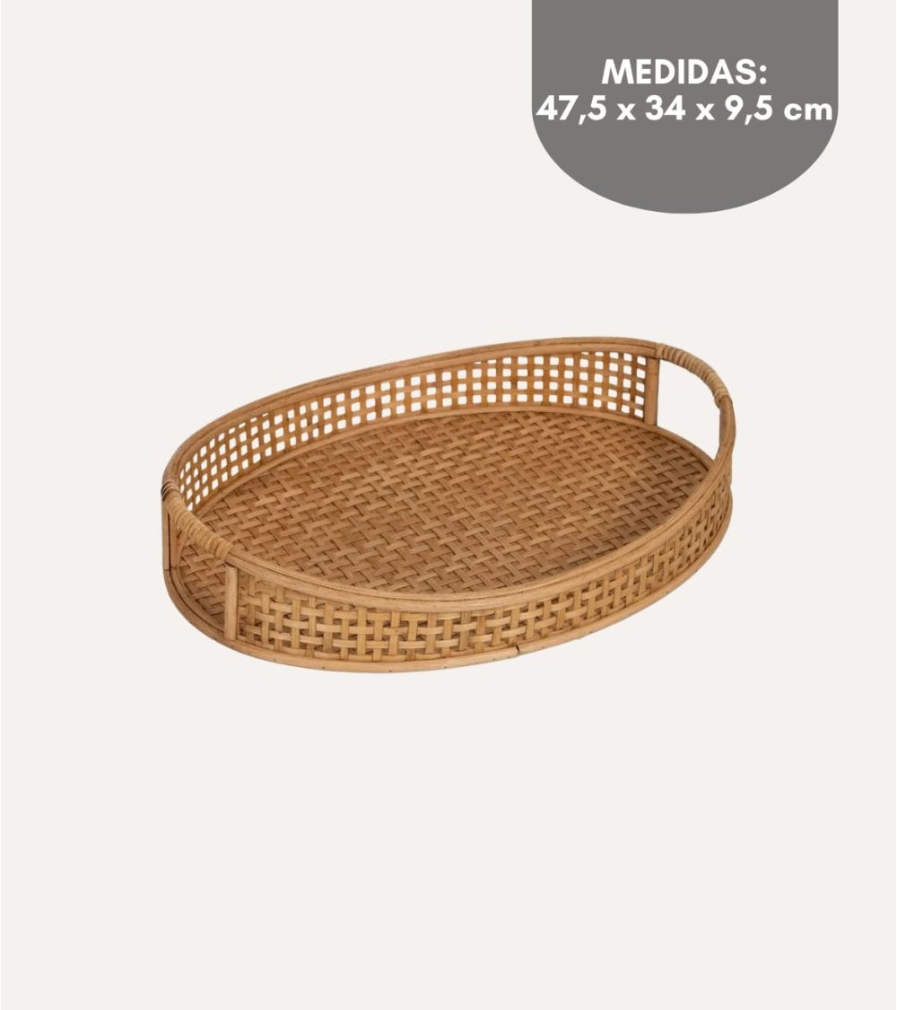 Bandeja Estilo Cesta de Bambú