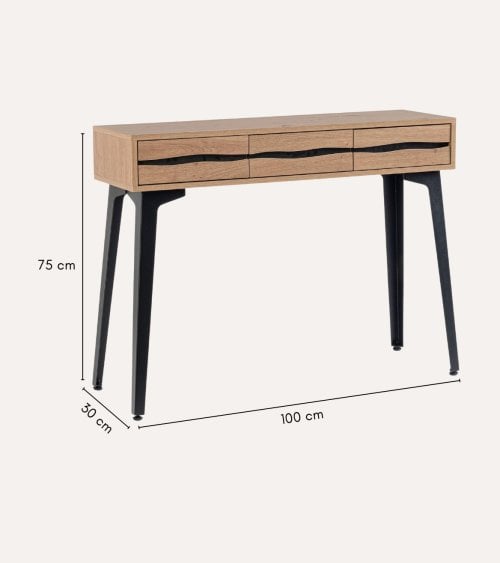 Consola Melys con 3 Cajones de MDF