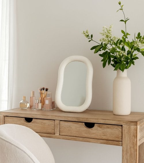 Espejo de Mesa Creamy de MDF y Metal