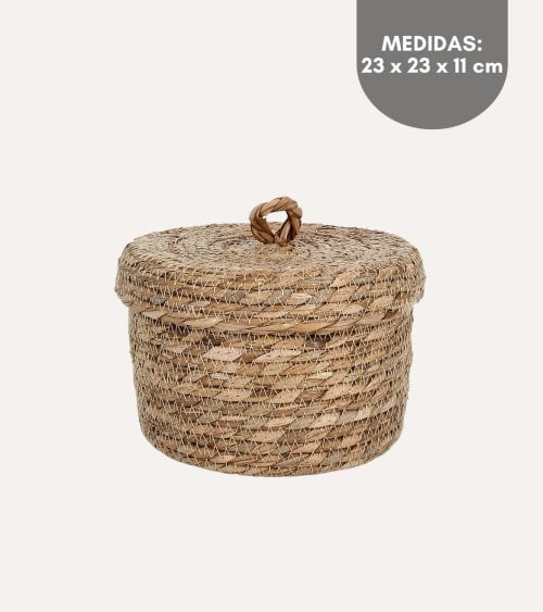 Cesta Hamida con Tapa de Ratán