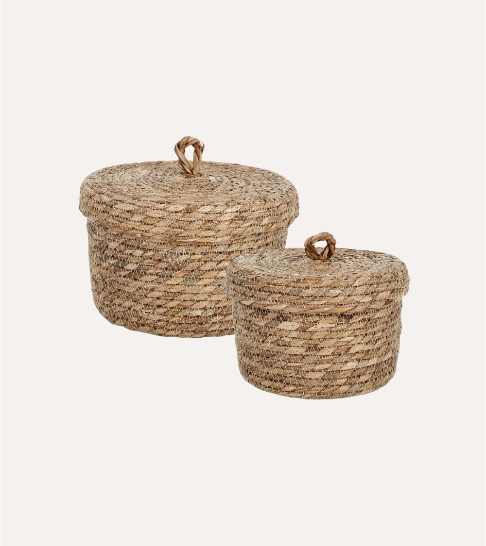 Cesta Hamida con Tapa de Ratán