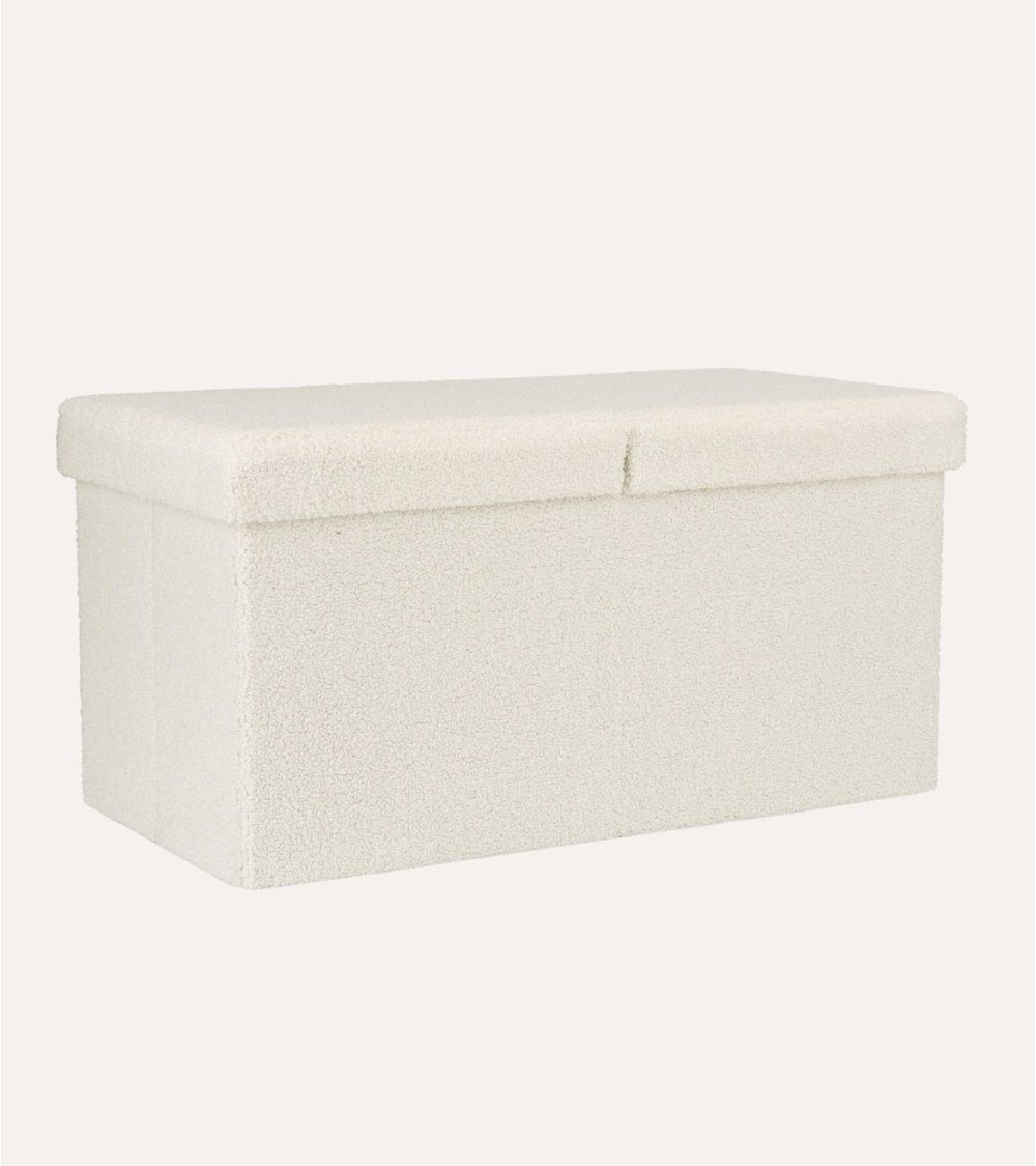 Puff Doble Plegable de Borreguillo con Almacenaje