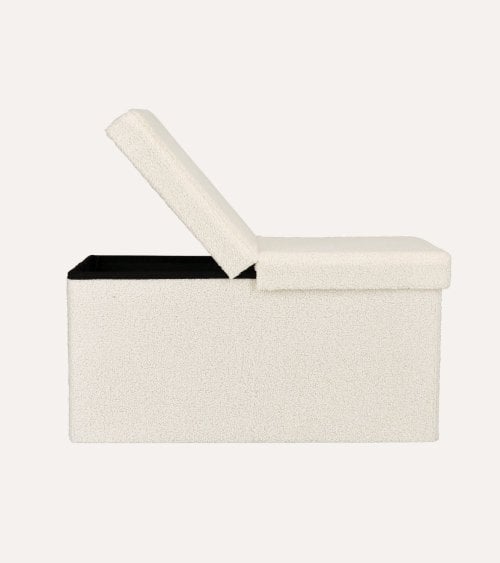 Puff Doble Plegable de Borreguillo con Almacenaje