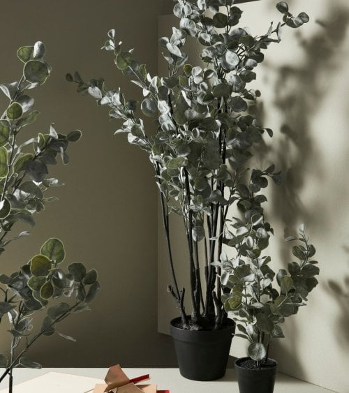 Eucalipto Blanco Decorativo de Plástico