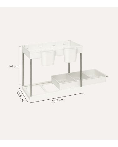 Organizador Deslizante Stora de 2 Niveles de Metal y PP
