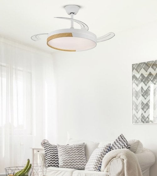 Ventilador de Techo y Lámpara LED Ecoro con Aspas Retráctiles