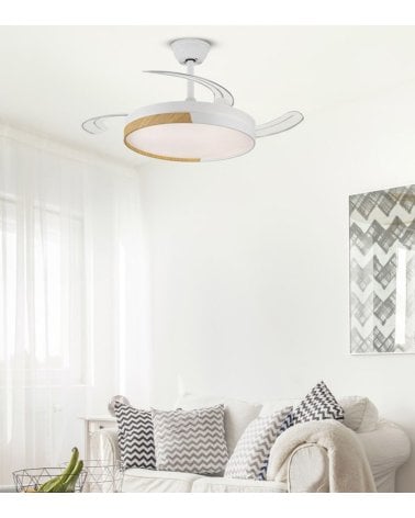 Ventilador de Techo y Lámpara LED Ecoro con Aspas Retráctiles