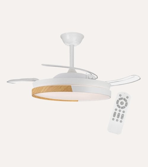 Ventilador de Techo y Lámpara LED Ecoro con Aspas Retráctiles