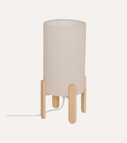 Lámpara de Mesa Rafa con Base de Madera