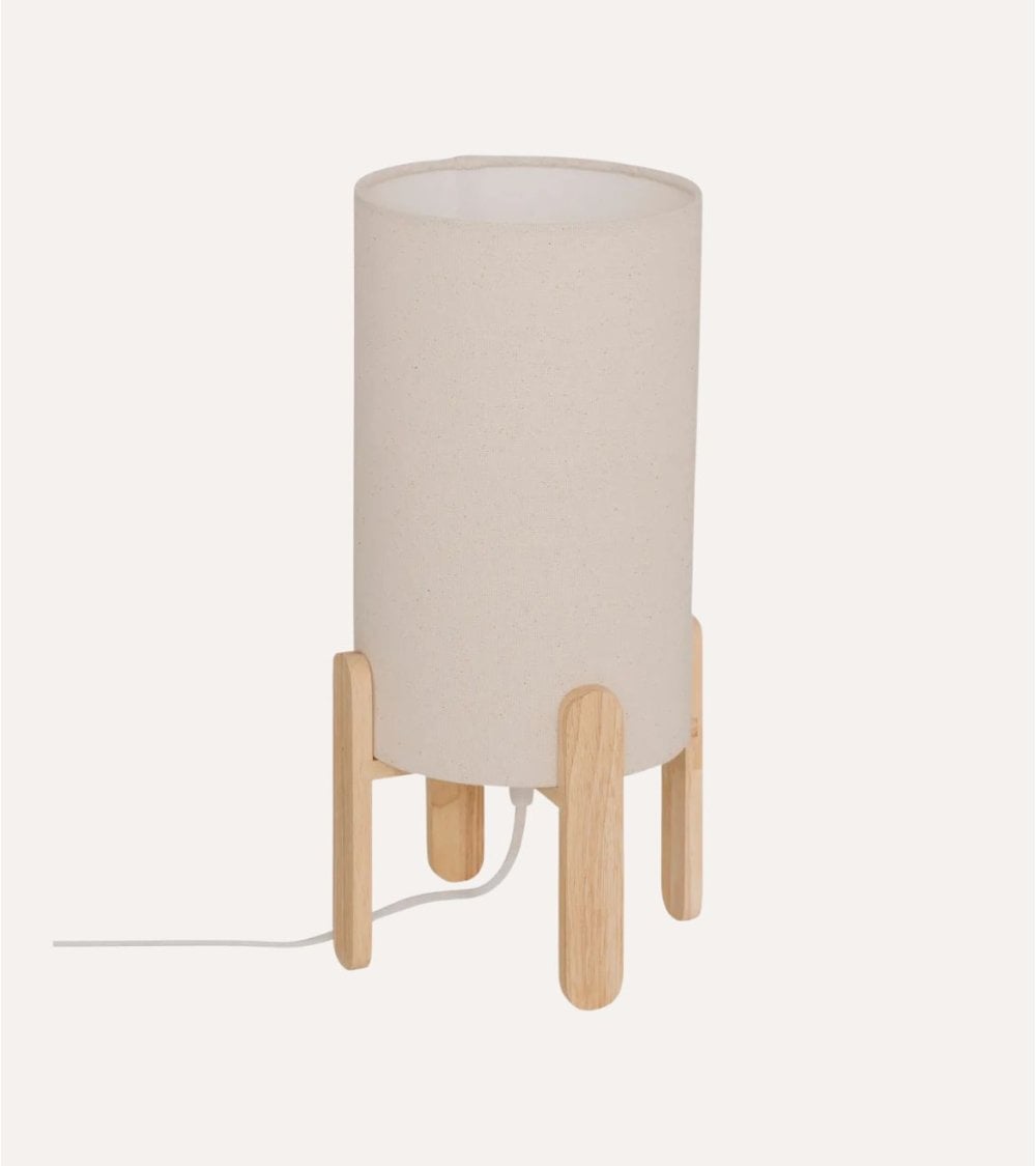 Lámpara de Mesa Rafa con Base de Madera