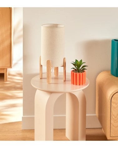 Lámpara de Mesa Rafa con Base de Madera