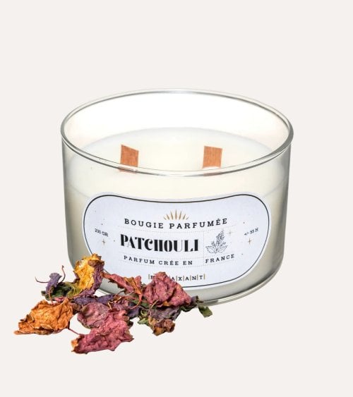 Vela Aromática Doble Snow con Base de Cristal