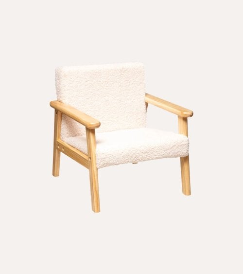 Sillón Infantil Basile de Madera y Borreguillo