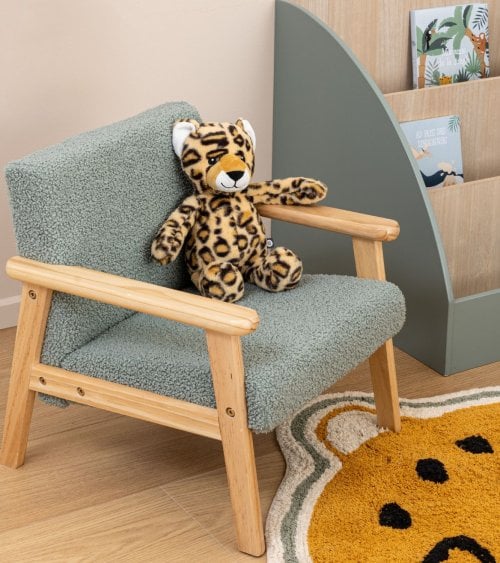 Sillón Infantil Basile de Madera y Borreguillo