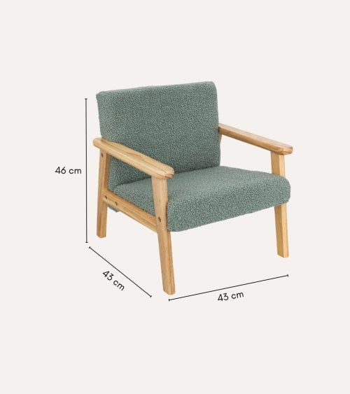 Sillón Infantil Basile de Madera y Borreguillo