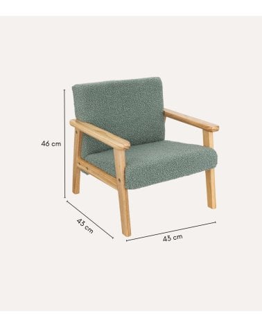 Sillón Infantil Basile de Madera y Borreguillo