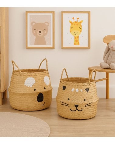 Cesta Infantil Plegable Gato de Caña