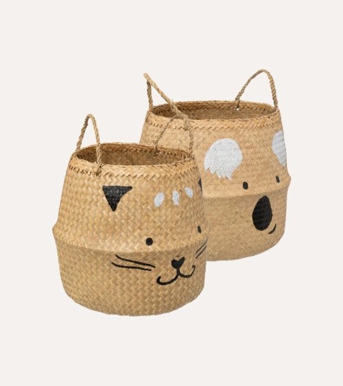 Cesta Infantil Plegable Gato de Caña