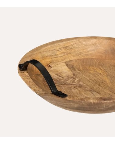 Bandeja Decorativa Wild de Madera de Mango con Asas de Metal