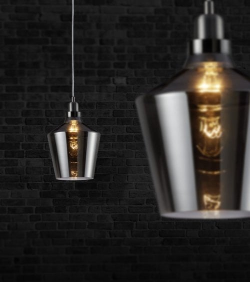 Lámpara Colgante Calais E27 60 W de Cristal Ahumado