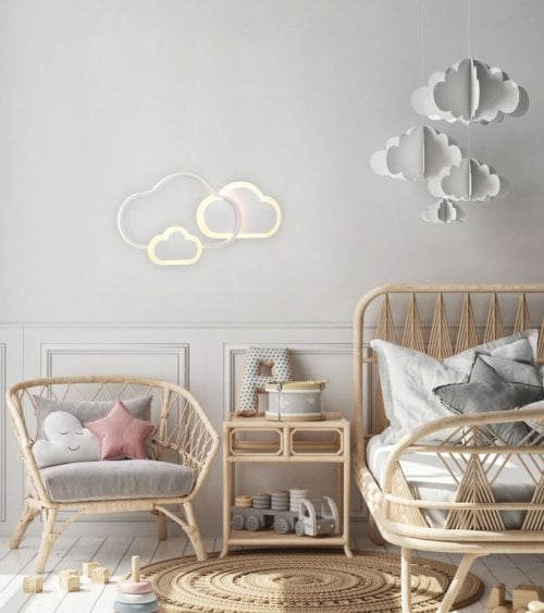 Plafón LED Infantil Nubes Luz Regulable en Color e Intensidad