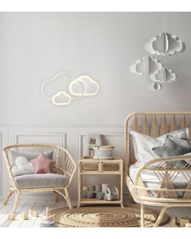 Plafón LED Infantil Nubes Luz Regulable en Color e Intensidad