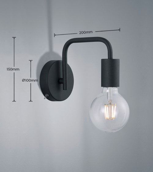 Lámpara de Pared Diallo Minimalista E27 12 W