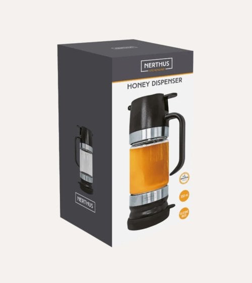 Dispensador de Miel Antigoteo de Vidrio y Silicona