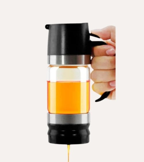 Dispensador de Miel Antigoteo de Vidrio y Silicona