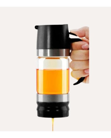 Dispensador de Miel Antigoteo de Vidrio y Silicona