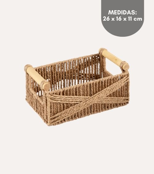 Cesta con Asas Eugene de Papel Tejido