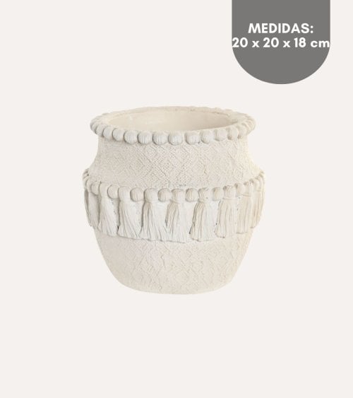 Jarrón con Relieve Musas de Cemento