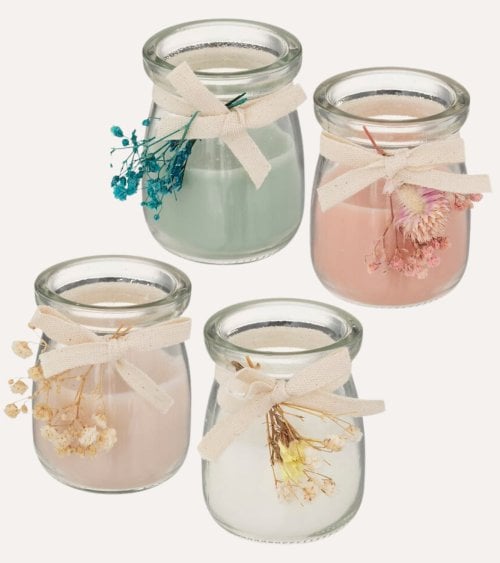 Vela Aromática Flora en Base de Cristal