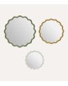 Set de 3 Espejos Ondulados Judy de PP y Vidrio