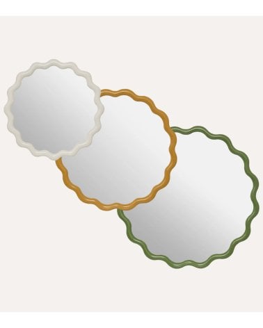 Set de 3 Espejos Ondulados Judy de PP y Vidrio